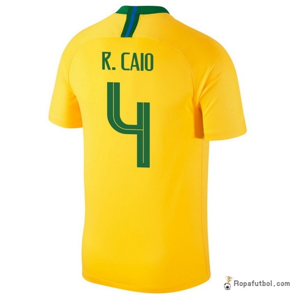 Camiseta Brasil Replica Primera Ropa R.Caio 2018 Amarillo